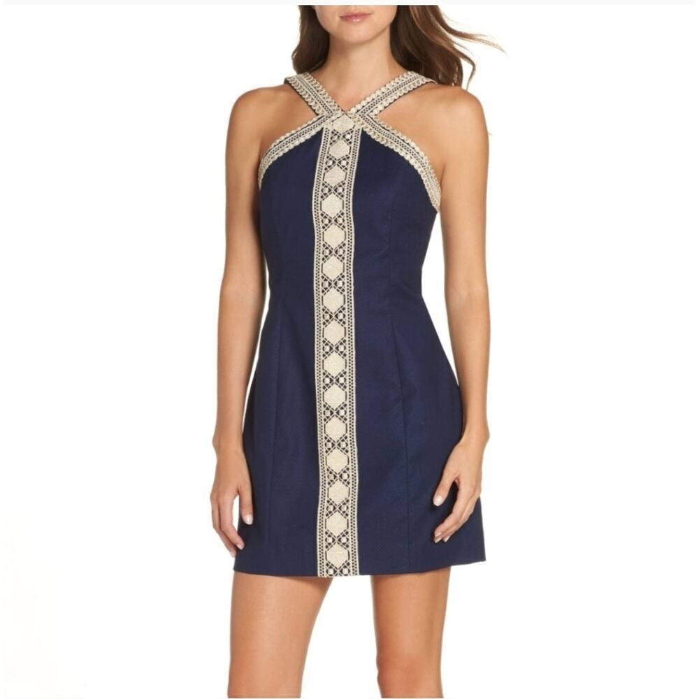 Lilly Pulitzer Vena Stretch Shift Dress True Navy